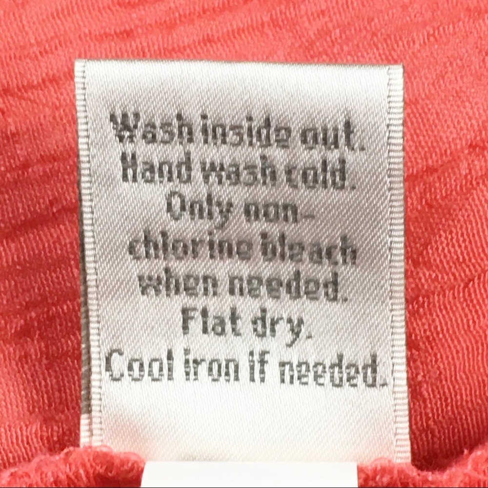 Womens Shirt Size Small Lauren Conrad Coral Sheer Crepe Square Neck Long Sleeves - Picture 6 of 6